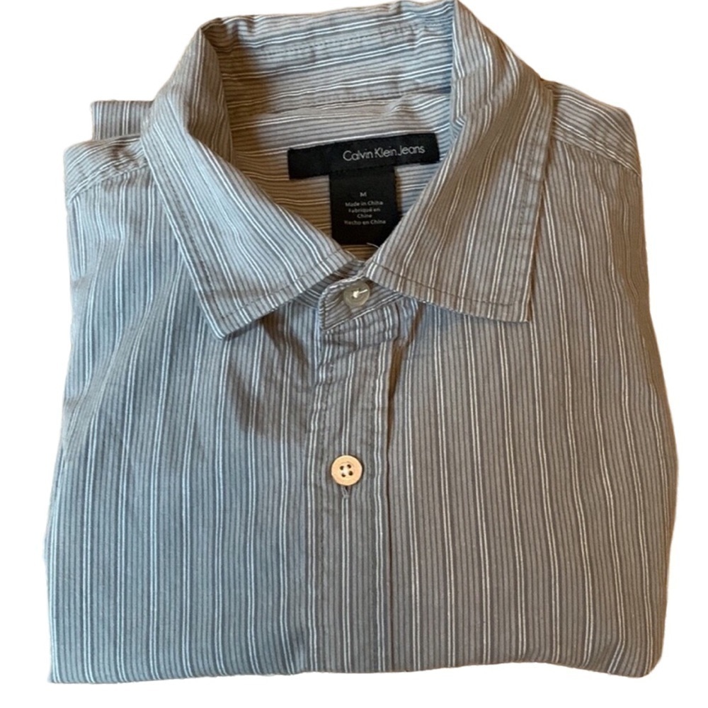 Calvin Klein Jeans gray stripe shirt Size Medium New with tag